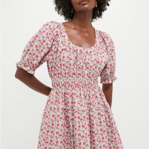 HYACINTH HOUSE
Red Dahlia Floral Dorothy Mini Dress